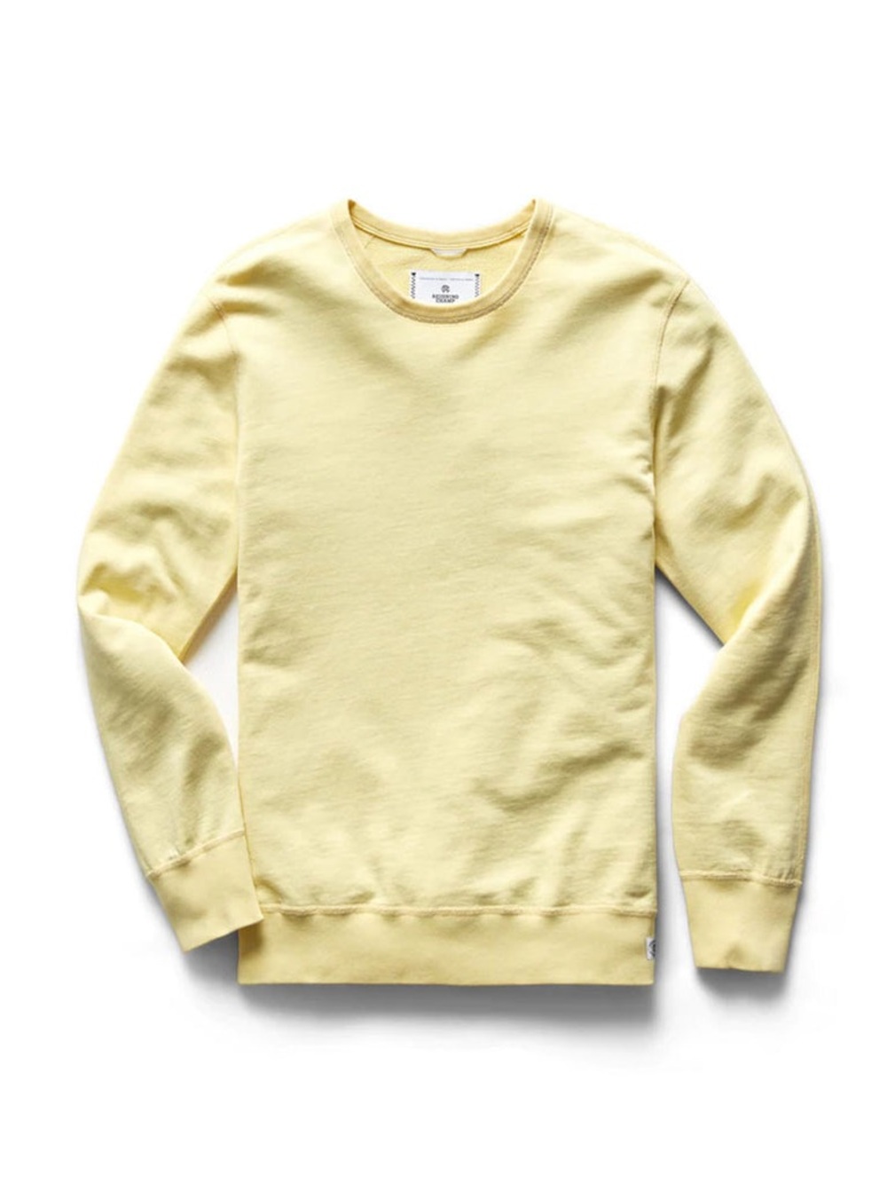 REIGNING CHAMP lightweight Terry Crewneck Citron Pale Yellow